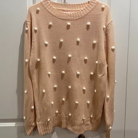 Pink Lily Blush Pom-Pom Sweater - Picture 1 of 7